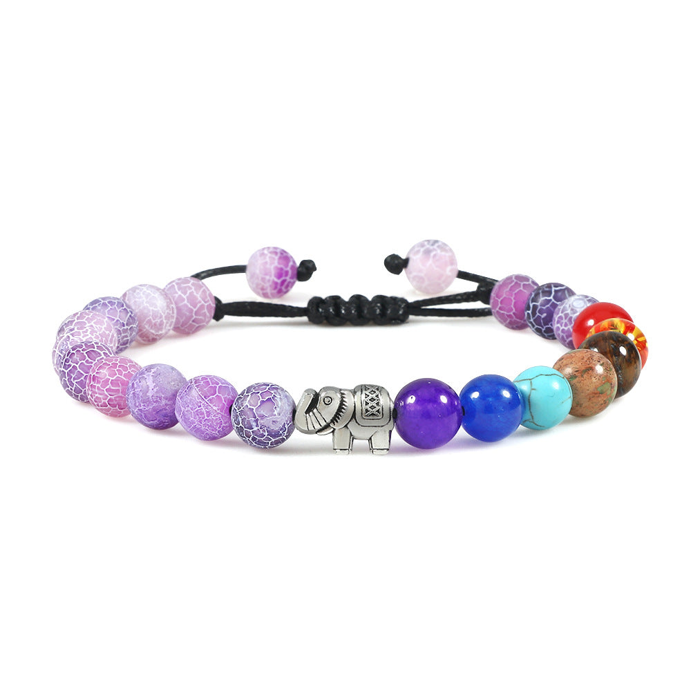 Pulsera ajustable trenzada de aleación de elefante al por mayor